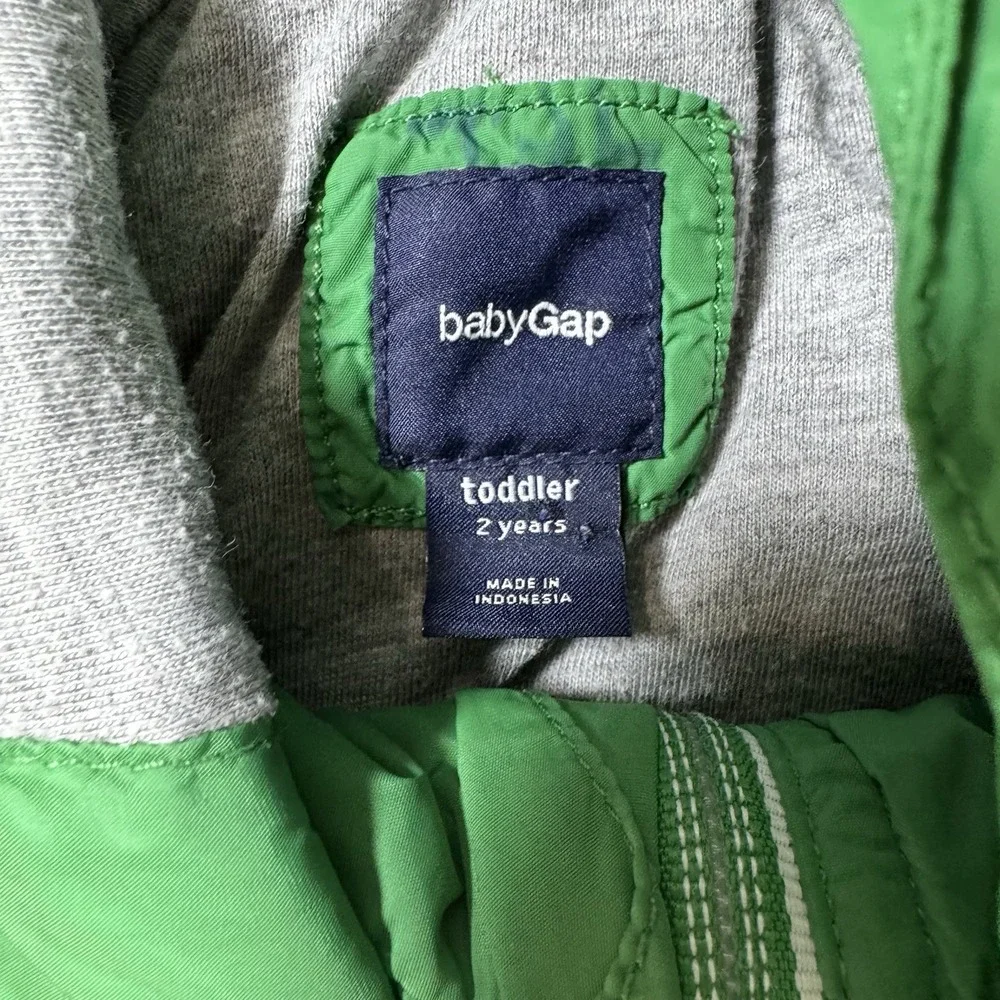 Baby Gap Green wind buster jersey lined hooded jacket‎ 2 Years